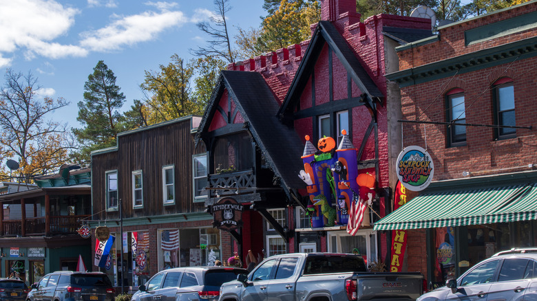 Storefronts in Schroon Lake hamlet