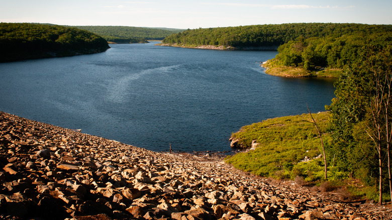 Dam and greenery in White Haven, Pennsylvania