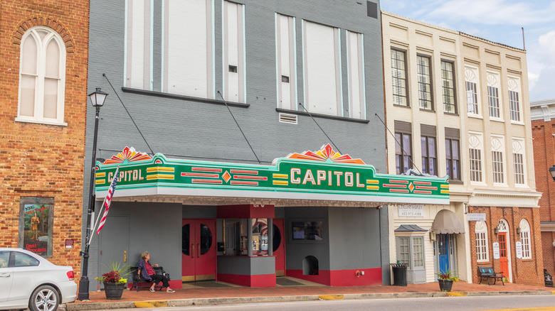 Exterior of the Capitol Theatre in downtown Greeneville, Tennessee