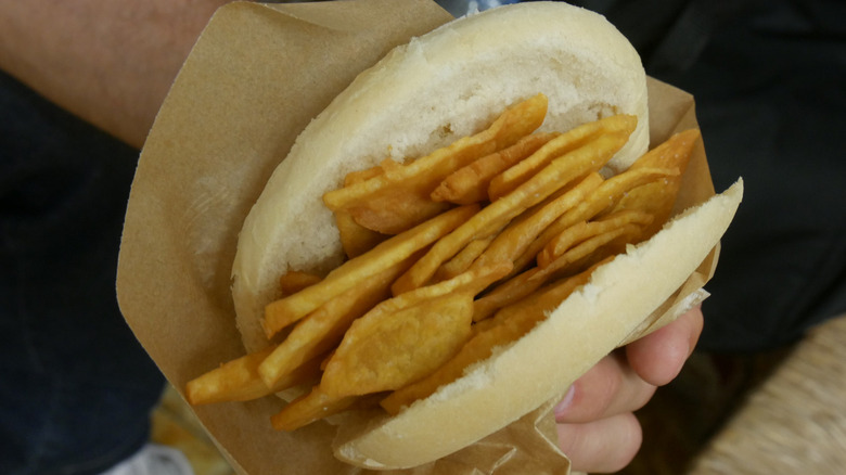 "Panissa," a fried chickpea street food that is popular in Savona, Italy