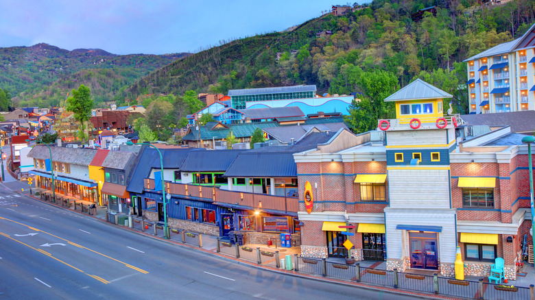 The strip in Downtown Gatlinburg, Tennessee