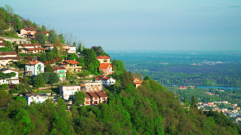 A cliffside view of Brunate