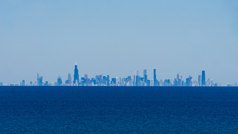 Chicago skyline view from Indiana Dunes State Park