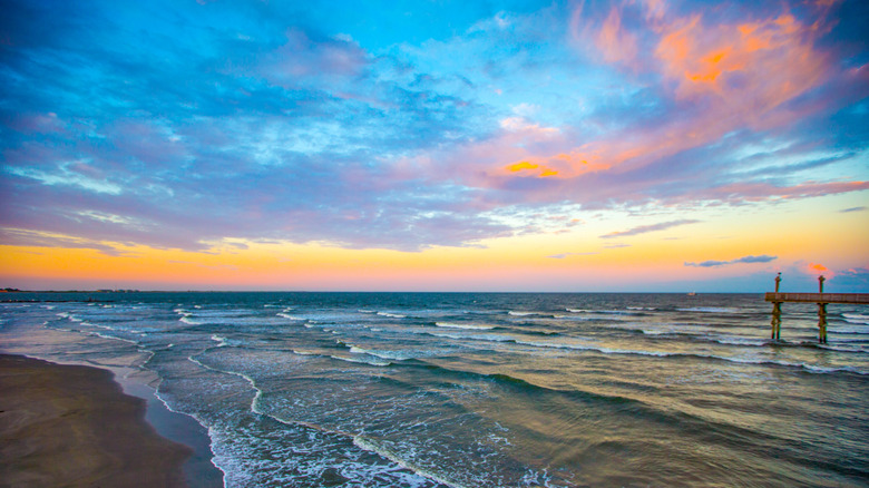 Sunrise on the beach at Grand Isle, Louisiana