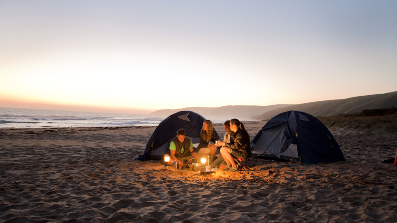 Camping on the beach