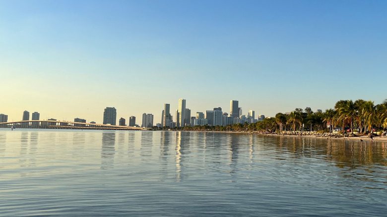 The Miami skyline at Hobie Beach