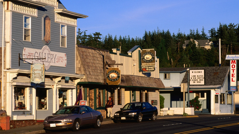 street view of shops in port orford oregon