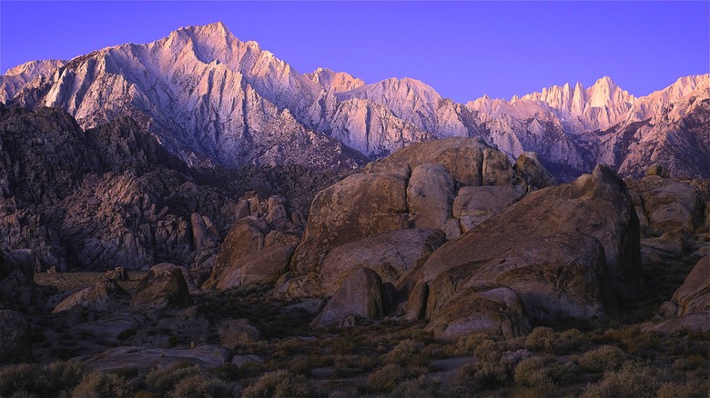 Sierra Nevada mountains at sunset