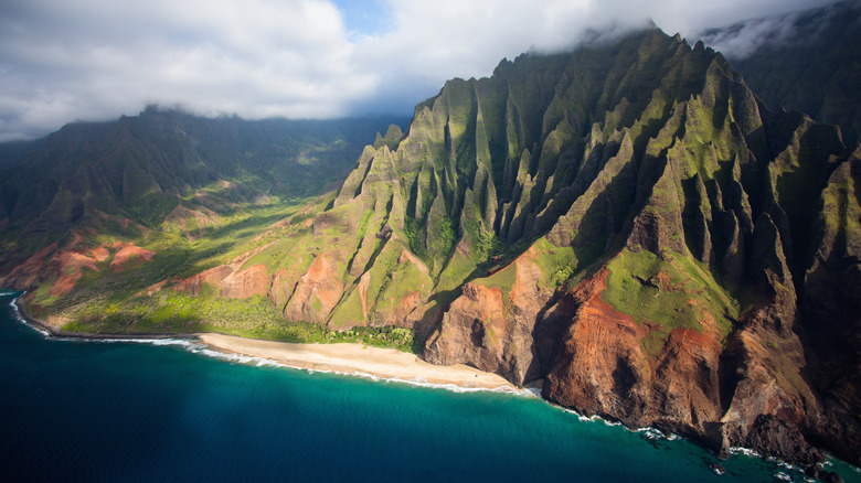 Aerial of Nāpali Coast