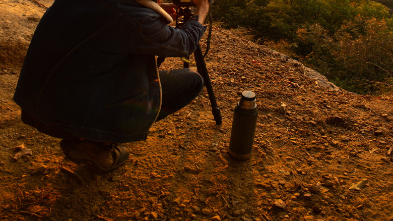 Photographer at sunrise in Whitaker Point