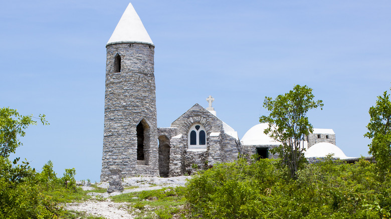 View of the hermitage on top of Mount Alvernia on Cat Island in the Bahamas