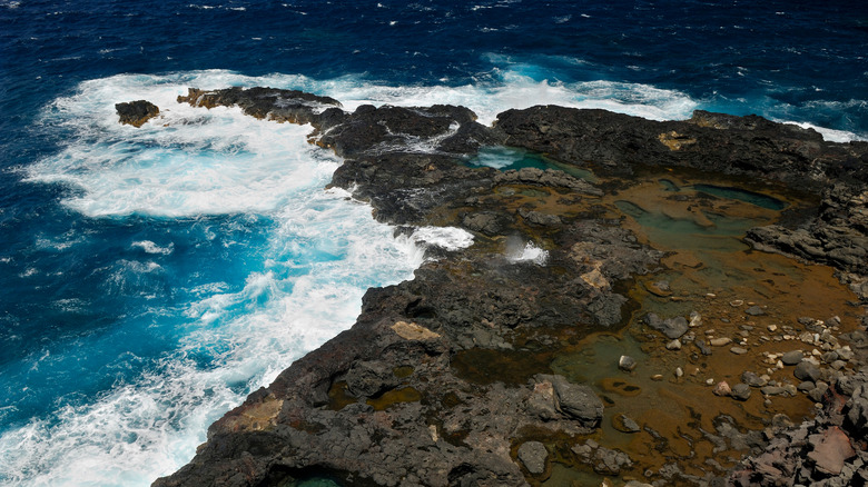 Panoramic view of the pools of Mokolea in Kauai, Hawaii