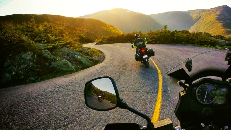 Biking on Mount Washington road