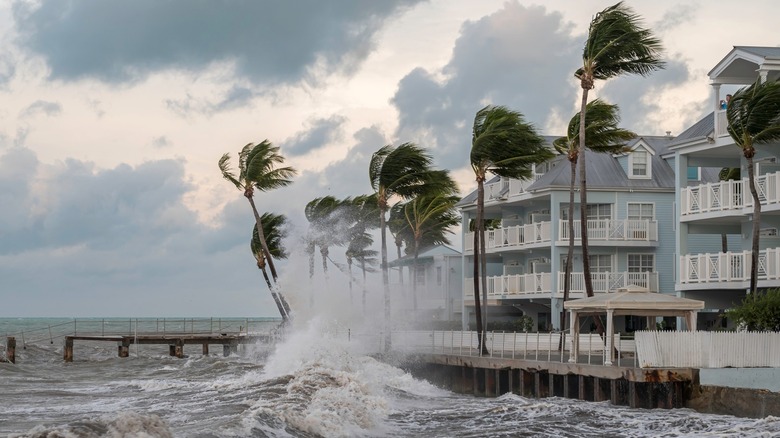 Heavy surf crashing against Key West