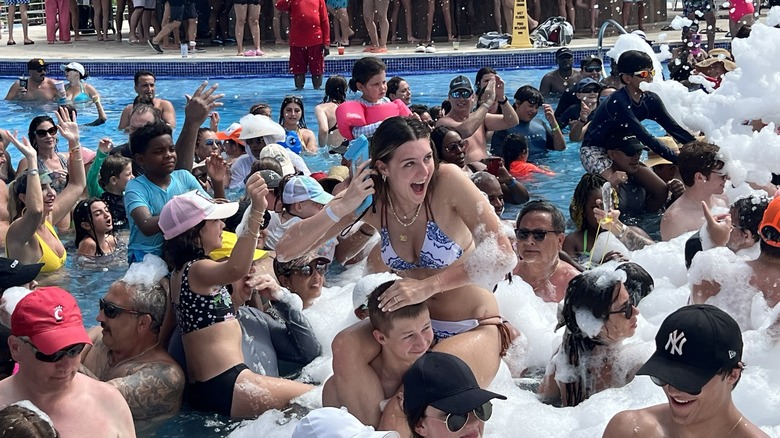 A foam pool party 