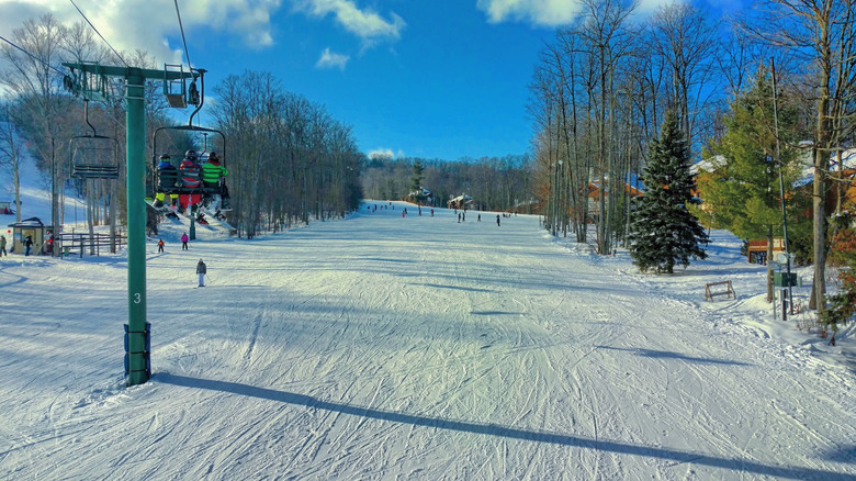 Ski lift at Boyne Mountain in Boyne Falls, Michigan