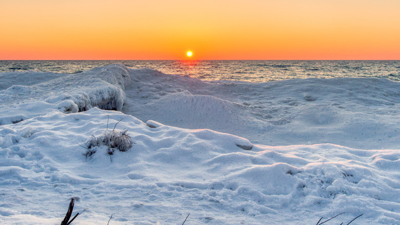 Sleeping Bear Dunes at sunset