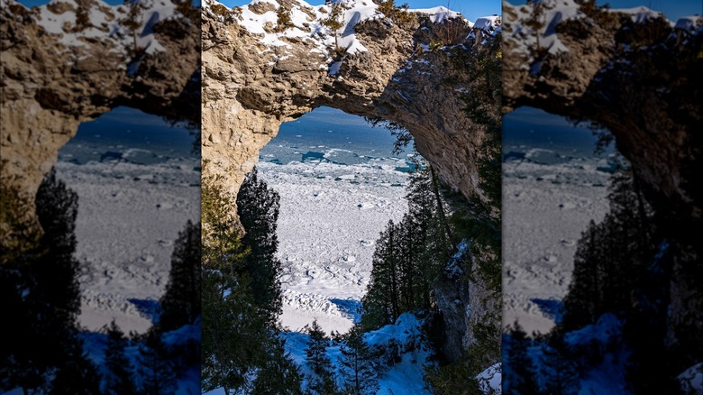 Rocky arch on Mackinac Island