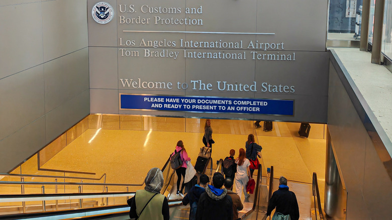 Passengers approaching CBP at LAX