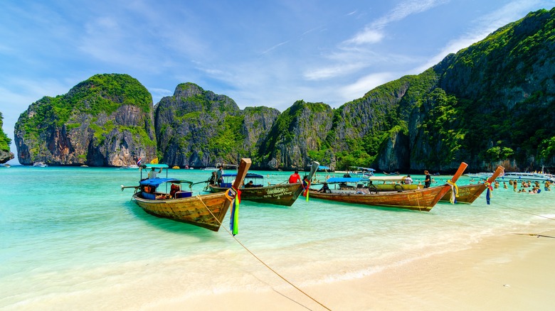 Boats at Maya Bay, Thailand