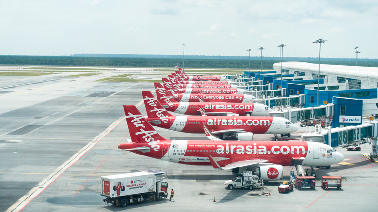 Fleet of AirAsia planes