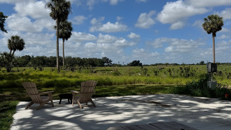 RV sites at Peace River Oaks offer beautiful views from private fire pits