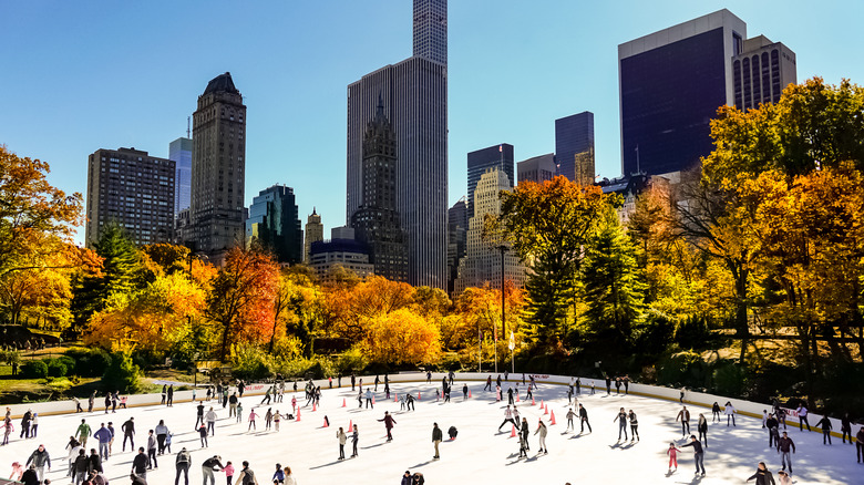 NYC's Wollman Rink in the fall