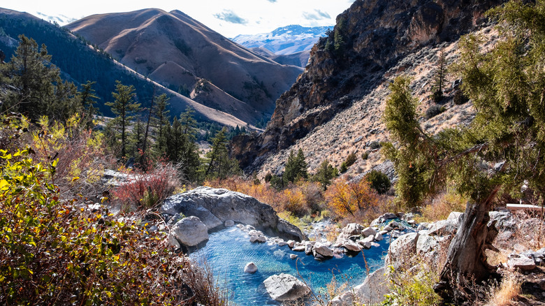 Goldbug Hot Springs and the surrounding mountains