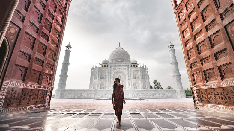 Tourist at Taj Mahal