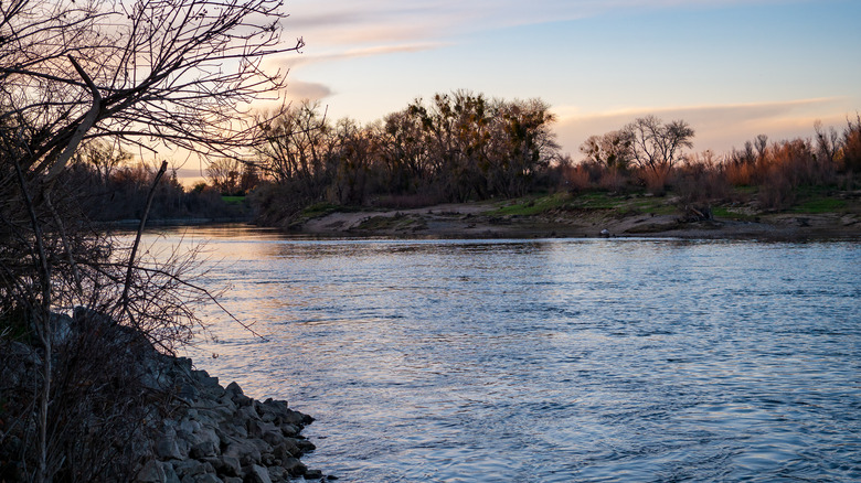 Lower American River sunset near Sacramento