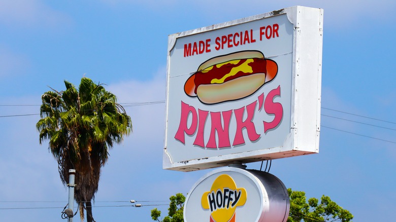 Pink's Hot Dogs iconic sign