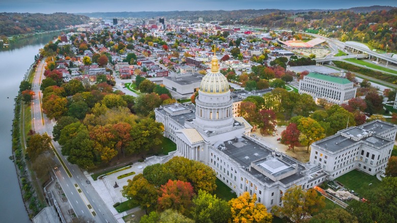 Charleston, West Virginia aerial landscape