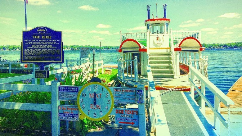 Sternwheeler Dixie at her dock in North Webster, Indiana