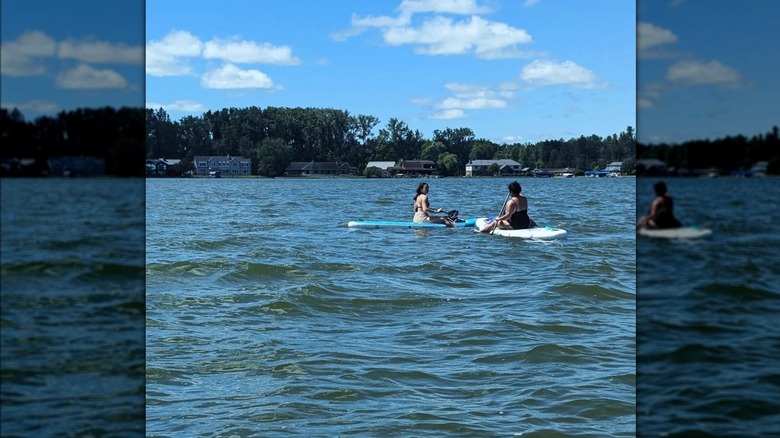 Paddle boarding on Lake Winona