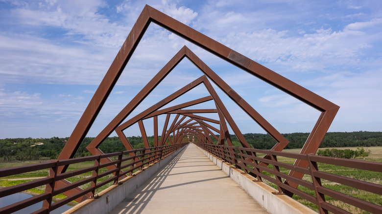 The unique design of the High Trestle Trail Bridge in Madrid, Iowa