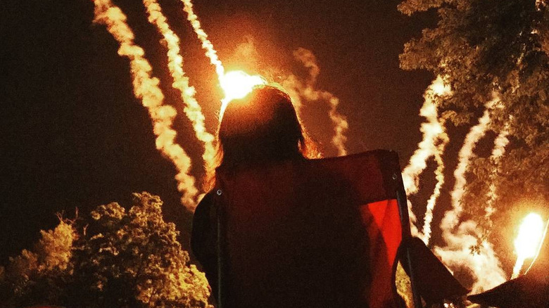 Fireworks during a celebration at Keokuk, Iowa's Rand Park