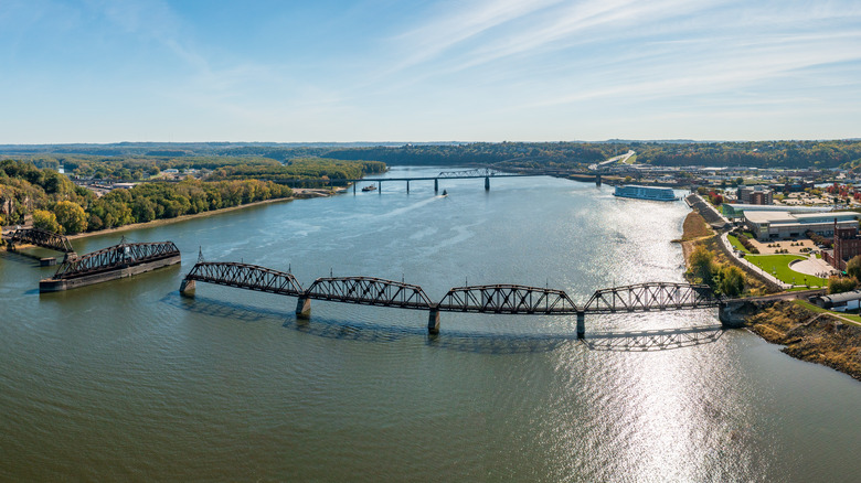 A historic bridge connecting Dubuque and East Dubuque