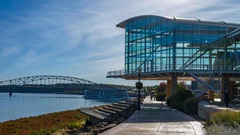 A convention center in Dubuque near the Mississippi River