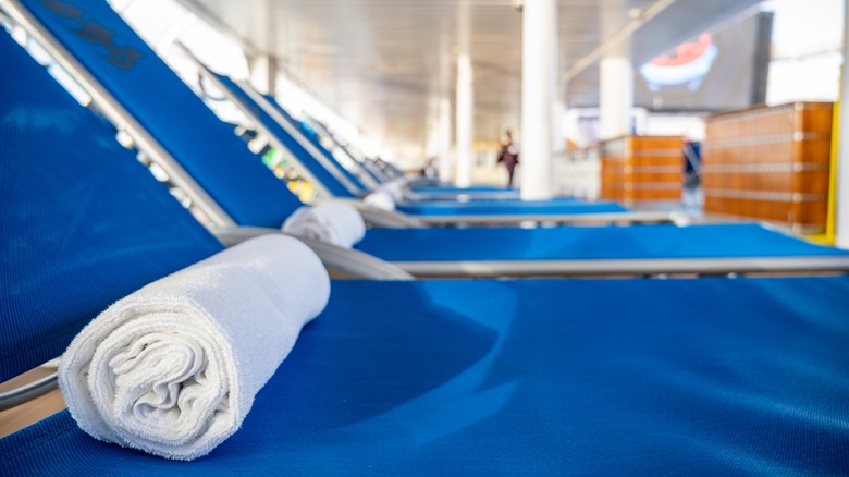 Towel on ship deck 
