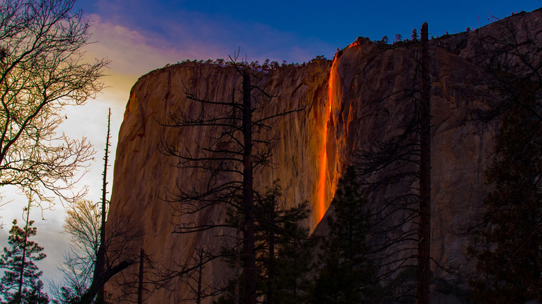 Firefall at sunset in Yosemite National Park, California