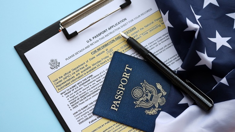 Passport and application form