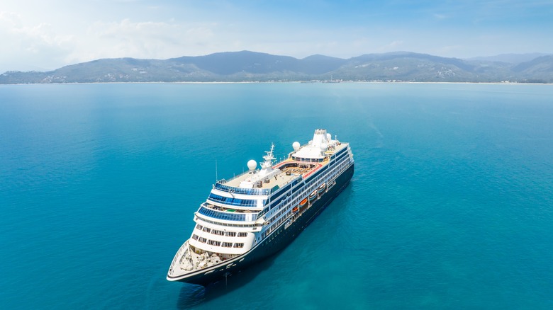 Cruise ship in the middle of the ocean