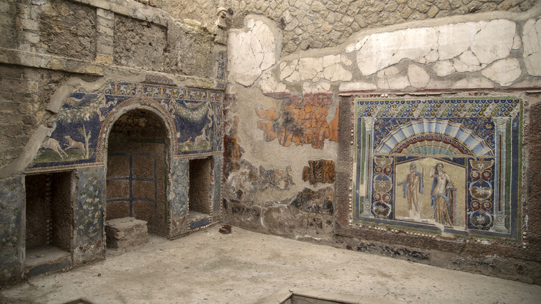 Interior with mosaics at the Herculaneum