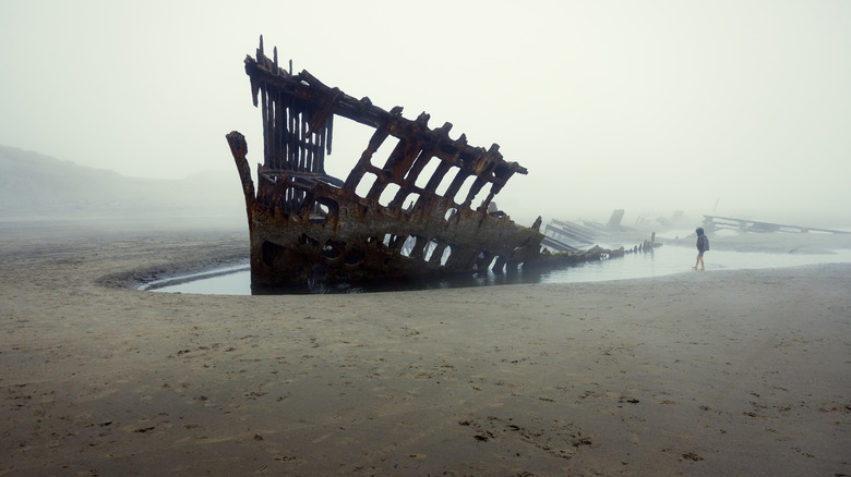 Shipwreck on a beach 
