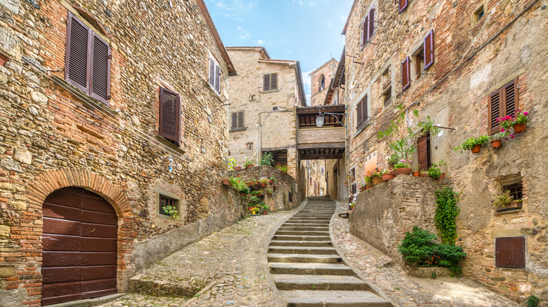 A scenic street in Anghiari