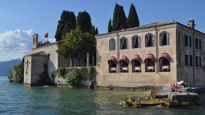 Exterior view of Locanda San Vigilio on Lake Garda