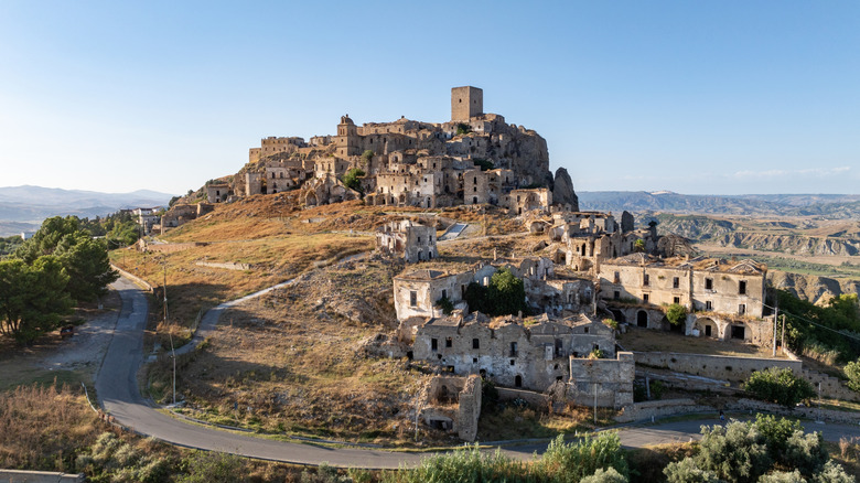 View of the village of Craco, Matera