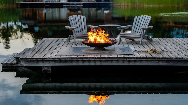 Lakeside fire pit at San Luis Retreat Hotel and Lodges