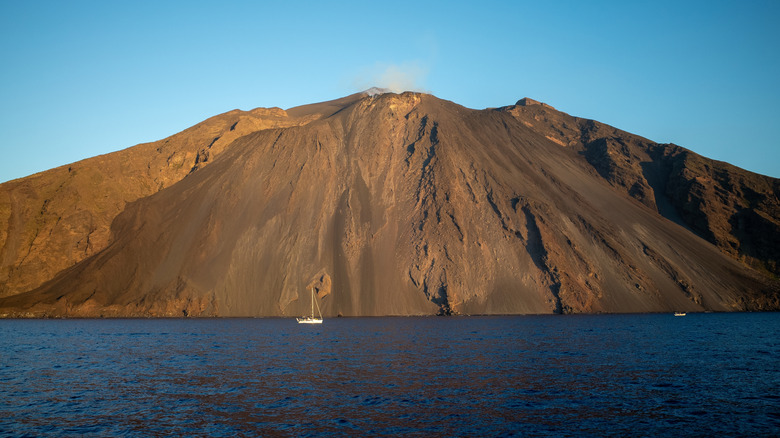 Island of Stromboli from a distance