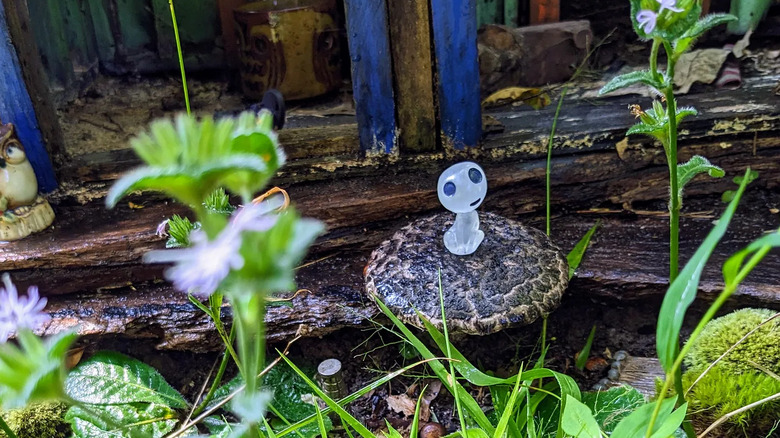 A forest spirit from Princess Mononoke in the gardens